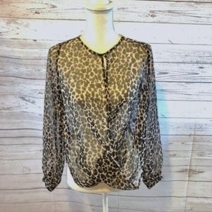 Topshop sheer animal print blouse